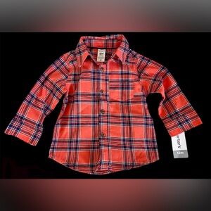 NWT Carter’s Flannel Shirt Baby Boy’s Size 12M